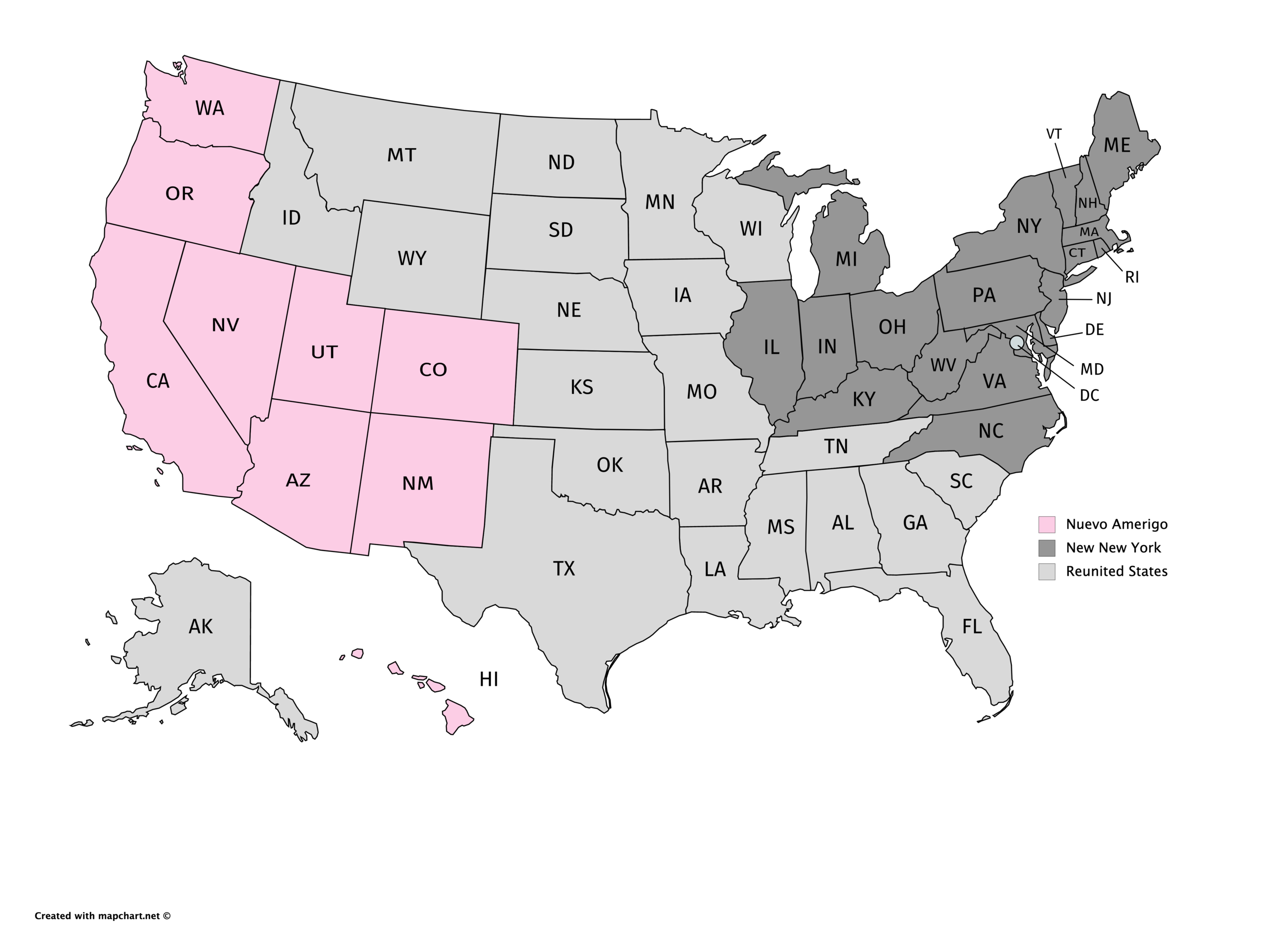 Map of New Americas