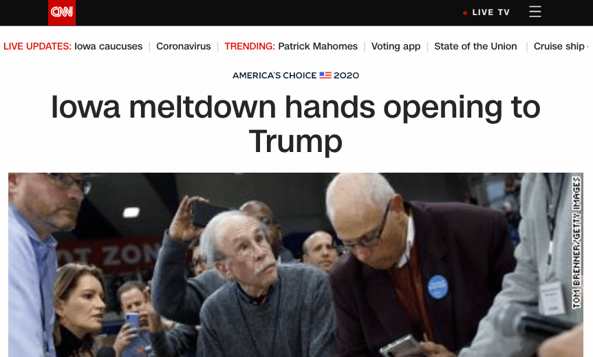 Iowa Meltdown: CNN